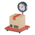 Weight scale cardboard boxes logistics icon 3D render