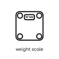 Weight scale icon. Trendy modern flat linear vector Weight scale Royalty Free Stock Photo