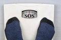 Weight scale indicating sos