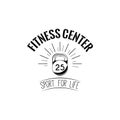 Weight sign icon, Kettlebell badge. Fitness center logo label emblem. Sport for life. Vector.