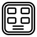 Weight smart scales icon, outline style