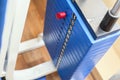 Weight stack simulator blue Royalty Free Stock Photo