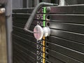 Weight stack system inside a gym Royalty Free Stock Photo