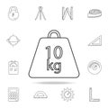 Weight symbol 10 kilograms icon. Detailed set of measuring instruments icons. Premium graphic design. One of the collection icons