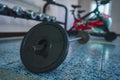 Weight training for working out in the gym Royalty Free Stock Photo