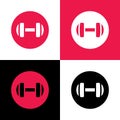 Weightifting dumbell icon, bodybuilding dumbbell symbol - Vector