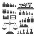 Weighting instruments - modern vector isolated set of objects Royalty Free Stock Photo