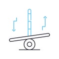 weighting scale balance line icon, outline symbol, vector illustration, concept sign Royalty Free Stock Photo