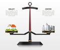 Weighting scale. Valley and Center. Infographic design template