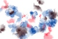 Weightless watercolor stains and splashes on a white background. Abstract background for your design.