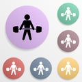 Weightlifter badge color set icon. Simple glyph, flat vector of sport icons for ui and ux, website or mobile application