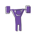 Weightlifter cartoon style. Vector icon person on white isolated background. Layers grouped for easy editing illustration. For