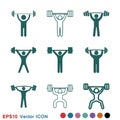 Weightlifter icon  sign symbol for design Royalty Free Stock Photo