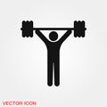 Weightlifter icon sign symbol for design