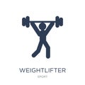 Weightlifter icon. Trendy flat vector Weightlifter icon on white