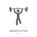 Weightlifter icon. Trendy Weightlifter logo concept on white background from Sport collection