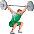 Weightlifter Lifting Barbell Low Polygon Royalty Free Stock Photo