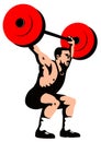 Weightlifter lifting weights Royalty Free Stock Photo