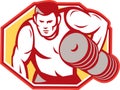 Weightlifter Lifting Weights Retro Royalty Free Stock Photo