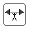 Weightlifter lifts icon, figure,