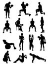 Weightlifter Silhouettes Royalty Free Stock Photo