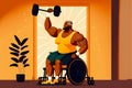 Weightlifting barbell lift disabled athlete wheelchair sports