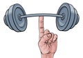 Weightlifting Hand Finger Holding Barbell Concept Royalty Free Stock Photo