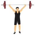 Weightlifting Sport an athlete lifting a barbell loaded Royalty Free Stock Photo