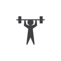 Weightlifting sport vector icon