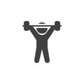 Weightlifting sport vector icon