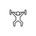 Weightlifting sports line icon