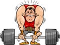 Weightlifting sportsman cartoon illustration