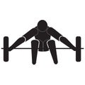 Weightlifting. Weight lifter with big barbell isolated vector silhouette, Strong man on a white background Royalty Free Stock Photo