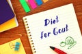 Weightloss concept about diet for gout with phrase on the page Royalty Free Stock Photo