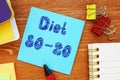 Weightloss concept meaning diet 80/20 with sign on the sheet Royalty Free Stock Photo