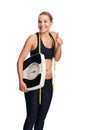 Weightloss scale woman Royalty Free Stock Photo