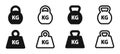 Weights icons. Weights, Kettlebells, dumbbells vector icons. Silhouette style icon set