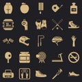 Weights icons set, simple style