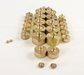 Weights made from brass Royalty Free Stock Photo