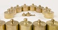 Weights made from brass Royalty Free Stock Photo