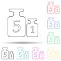 Weights for scales multi color style icon. Simple thin line, outline vector of web icons for ui and ux, website or mobile Royalty Free Stock Photo