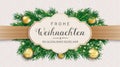 Weihnachten Emblem Twigs Golden Baubles Ornaments Header