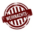 Weihnachtsmann - red round grunge button, stamp Royalty Free Stock Photo