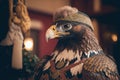 Weimar Eagle wearing German national dress, Generative AI