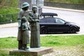 Weimar, Germany - April 7, 2024: Monument to Albert Schweitzer, a French-German polymath, theologian, organist, writer,