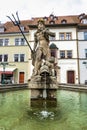 Weimar, Germany - May 10, 2023: Neptune fountain by Martin Gottlieb Klauer on marketplace square in Weimar, Germany Royalty Free Stock Photo