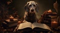 Weimaraner With Autumn Leaves: Epic Fantasy Studio Portraiture