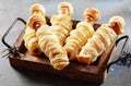 Weiner Mummies Wrapped in Pastry on Tray Royalty Free Stock Photo