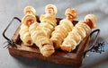 Weiner Mummies Wrapped in Pastry on Tray Royalty Free Stock Photo