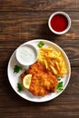 Weiner schnitzel with potato fries